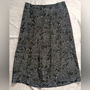 Carroll Reed | Size 3X Vintage Black Paisley Print Skirt